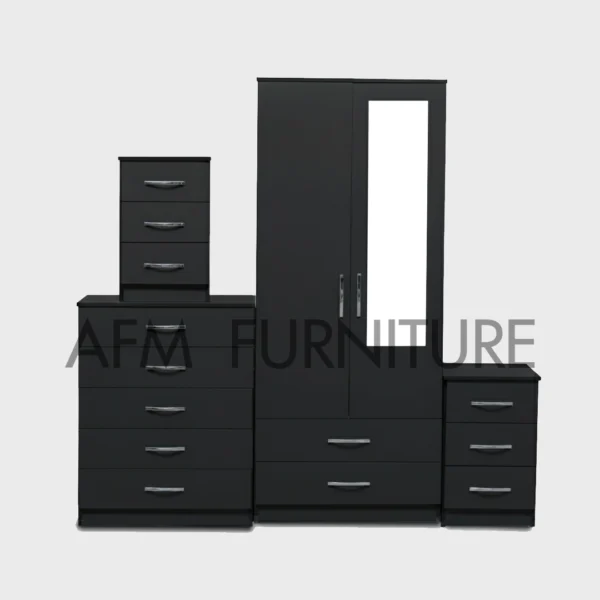 1-HALF MIRROR 2-DOOR WARDROBE SET  ( Assembled ) - Image 4