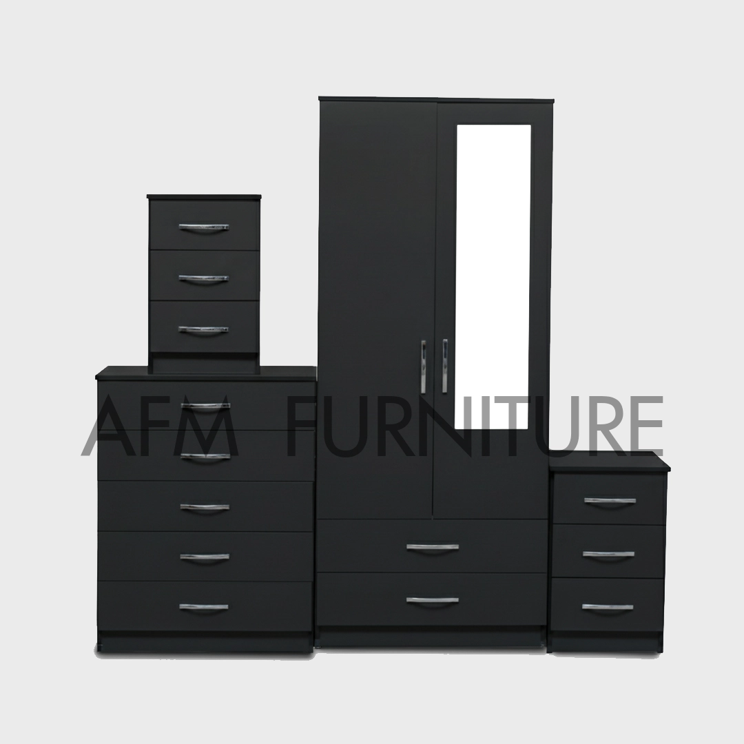 1-HALF MIRROR 2-DOOR WARDROBE SET  ( Assembled ) - Image 4