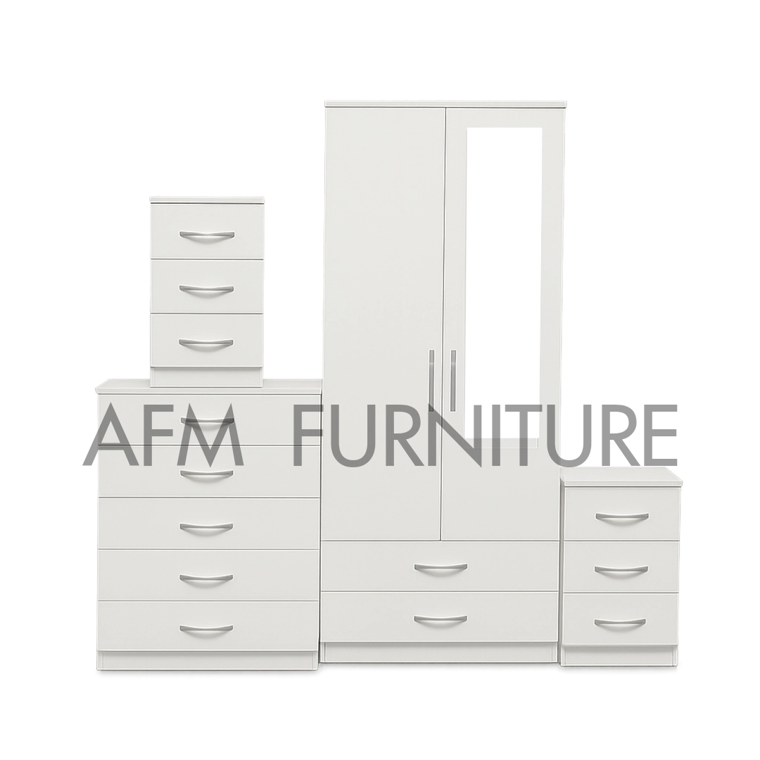 1-HALF MIRROR 2-DOOR WARDROBE SET  ( Assembled ) - Image 5
