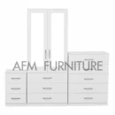 2-HALF MIRROR 2 DOOR WARDROBE SET (Assembled)