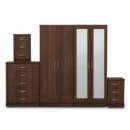2-FULL MIRROR 4 DOOR WARDROBE SET (Assembled)