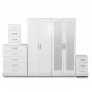 2-FULL MIRROR 4 DOOR WARDROBE SET (Assembled)