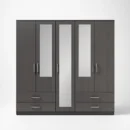 2-HALF & 1-FULL MIRROR 5 DOOR WARDROBE SET (Assembled)