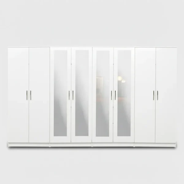4-FULL MIRROR 8 DOOR WARDROBE (Assembled) - Image 2