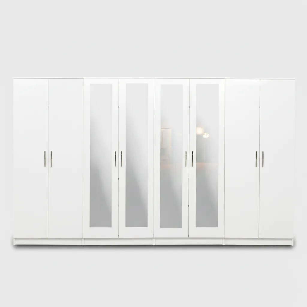 4-FULL MIRROR 8 DOOR WARDROBE (Assembled) - Image 2