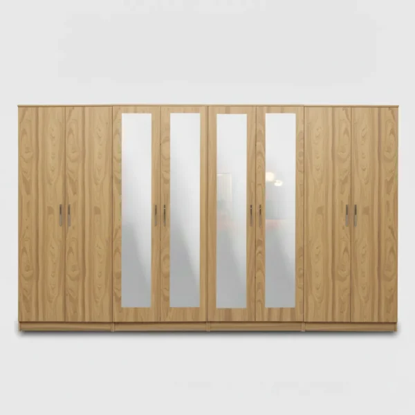 4-FULL MIRROR 8 DOOR WARDROBE (Assembled) - Image 3