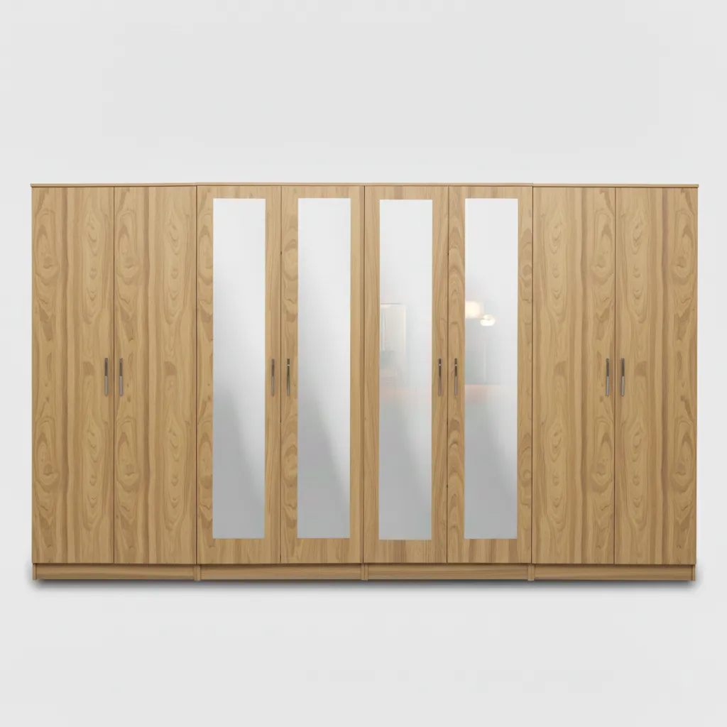 4-FULL MIRROR 8 DOOR WARDROBE (Assembled) - Image 3
