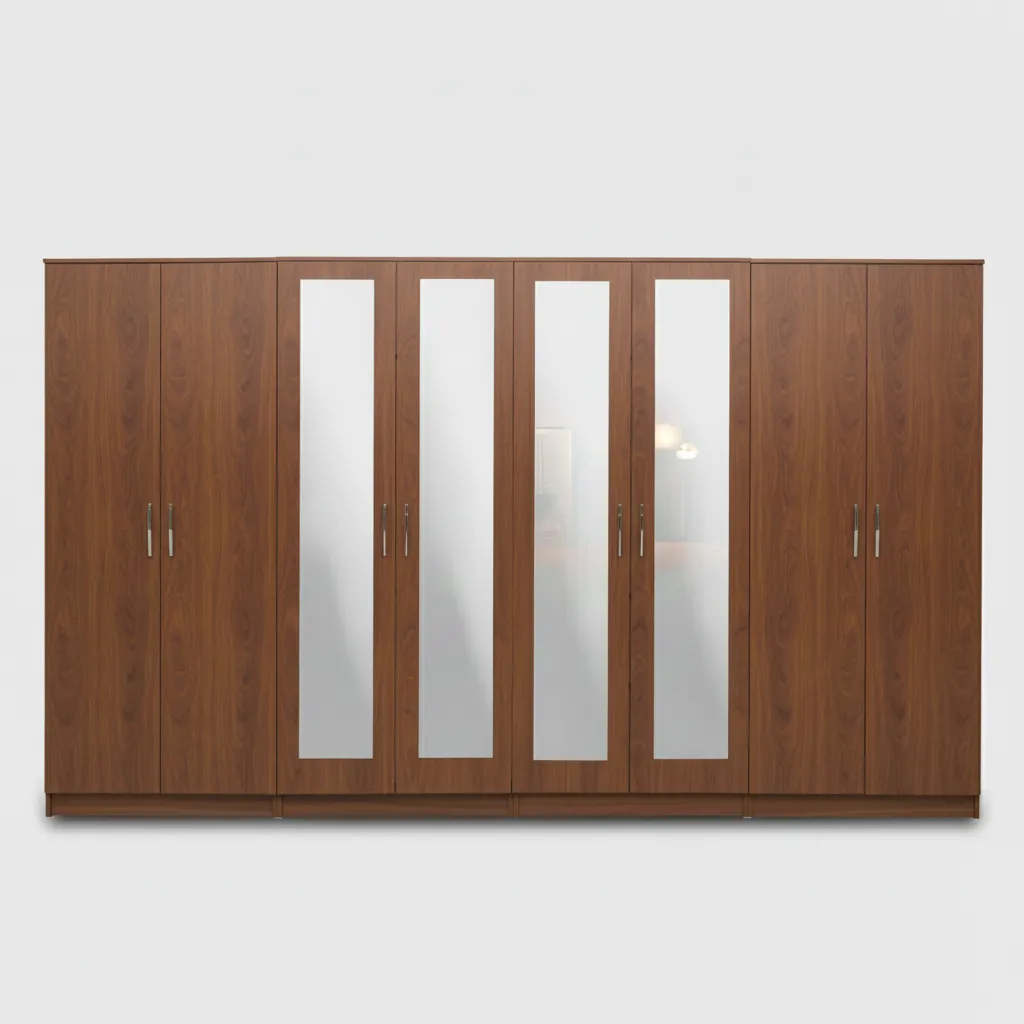 4-FULL MIRROR 8 DOOR WARDROBE (Assembled)