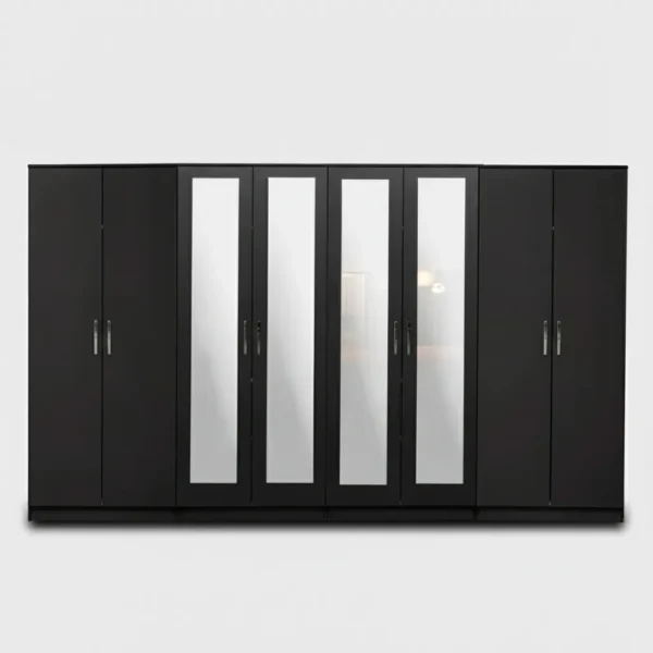 4-FULL MIRROR 8 DOOR WARDROBE (Assembled) - Image 5