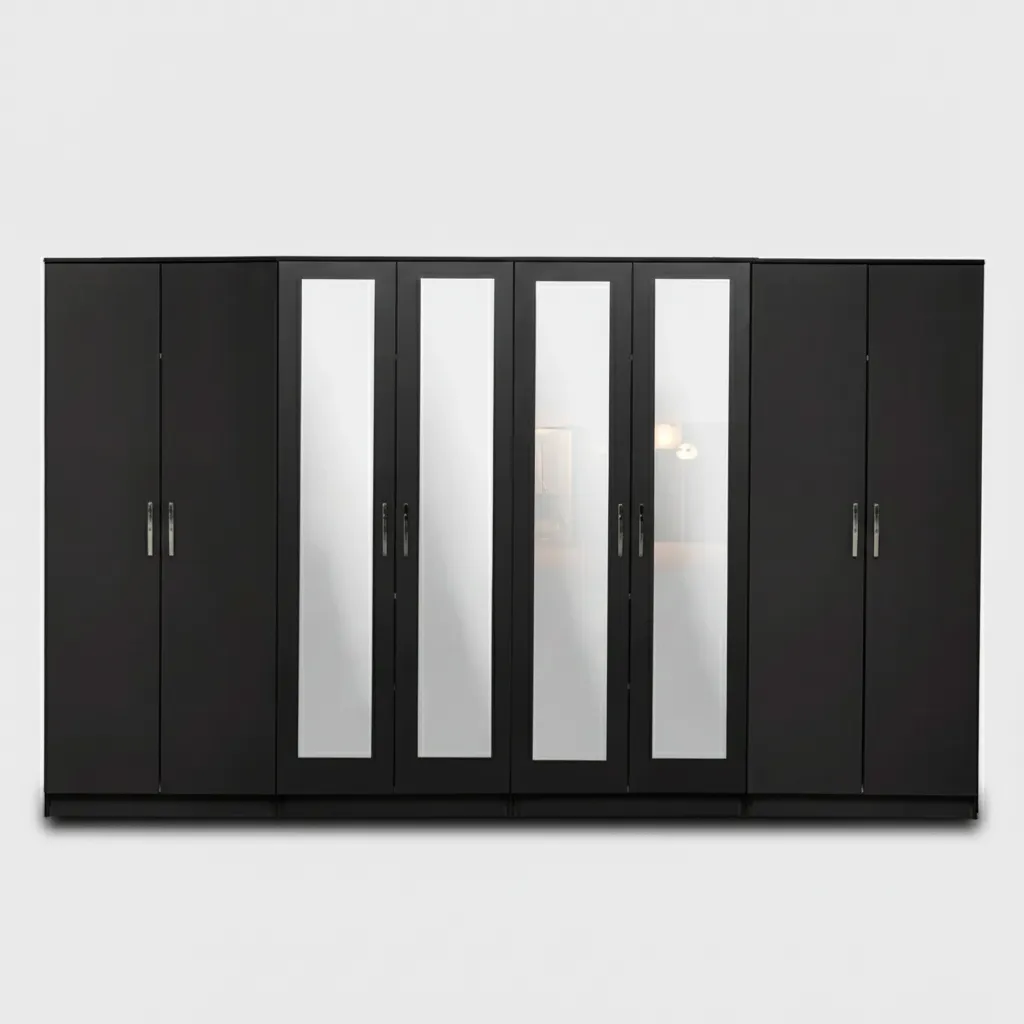 4-FULL MIRROR 8 DOOR WARDROBE (Assembled) - Image 5