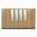 4-HALF MIRROR WITH 4-BOTTOM DRAWERS 8 DOOR WARDROBE (Assembled)