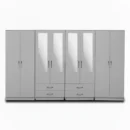 4-HALF MIRROR WITH 4-BOTTOM DRAWERS 8 DOOR WARDROBE (Assembled)