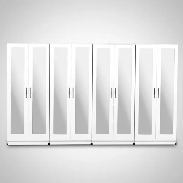 8-FULL MIRROR 8 DOOR WARDROBE (Assembled)