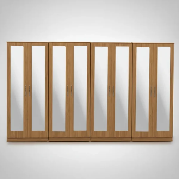 8-FULL MIRROR 8 DOOR WARDROBE (Assembled) - Image 2