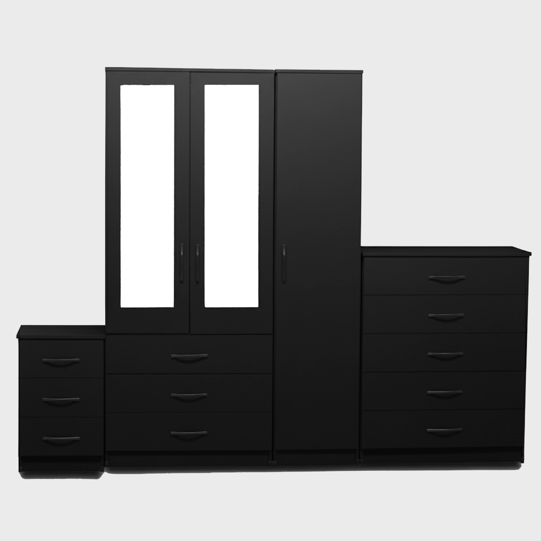 2-HALF MIRROR 3 DOOR WARDROBE (Assembled) - Image 5