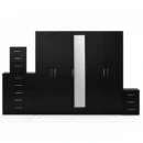 1-FULL MIRROR 5 DOOR WARDROBE SET (Assembled)