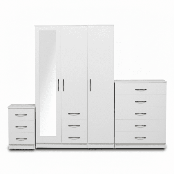 1-FULL MIRROR 3 DOOR WARDROBE (Assembled) - Image 2