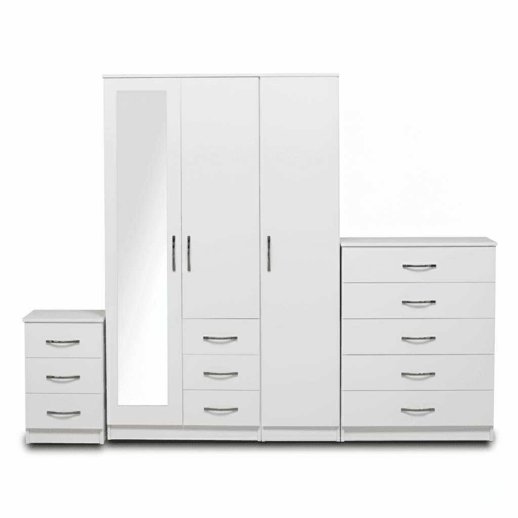 1-FULL MIRROR 3 DOOR WARDROBE (Assembled) - Image 2