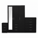 1-FULL MIRROR 3 DOOR WARDROBE (Assembled)