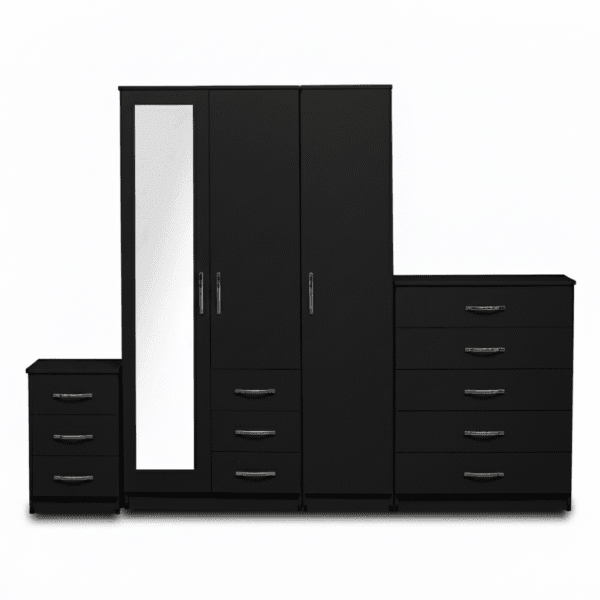1-FULL MIRROR 3 DOOR WARDROBE (Assembled) - Image 3