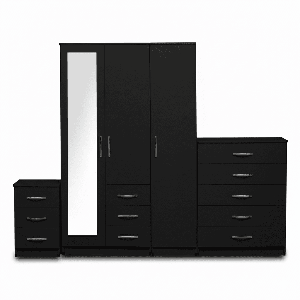 1-FULL MIRROR 3 DOOR WARDROBE (Assembled) - Image 3