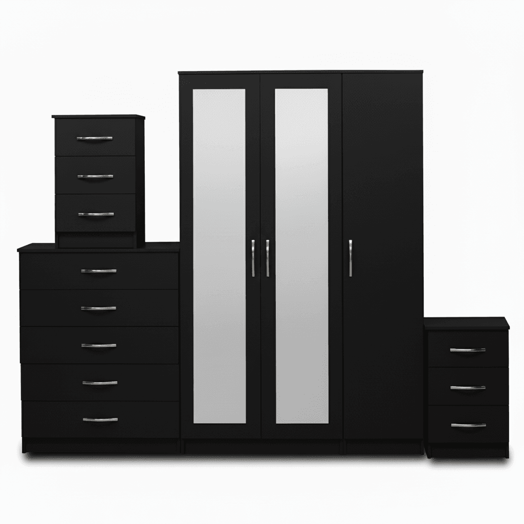 2-FULL MIRROR 3 DOOR WARDROBE (Assembled) - Image 5