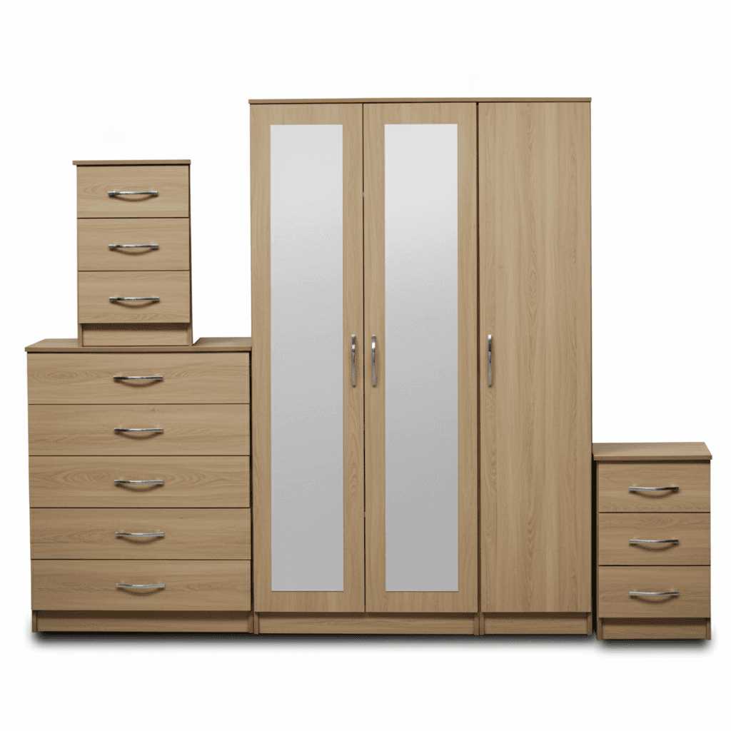 2-FULL MIRROR 3 DOOR WARDROBE (Assembled) - Image 4