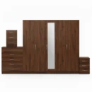 1-FULL MIRROR 5 DOOR WARDROBE SET (Assembled)