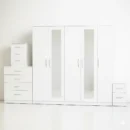 2-FULL MIRROR 5 DOOR WARDROBE SET (Assembled)