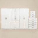 2-HALF MIRROR 6 DOOR WARDROBE (Assembled)