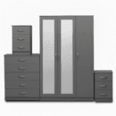 2-FULL MIRROR 3 DOOR WARDROBE (Assembled)