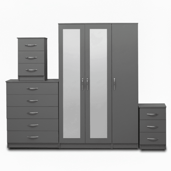 2-FULL MIRROR 3 DOOR WARDROBE (Assembled) - Image 3