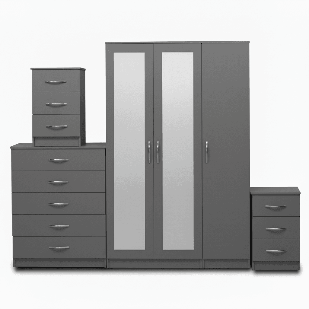 2-FULL MIRROR 3 DOOR WARDROBE (Assembled) - Image 3