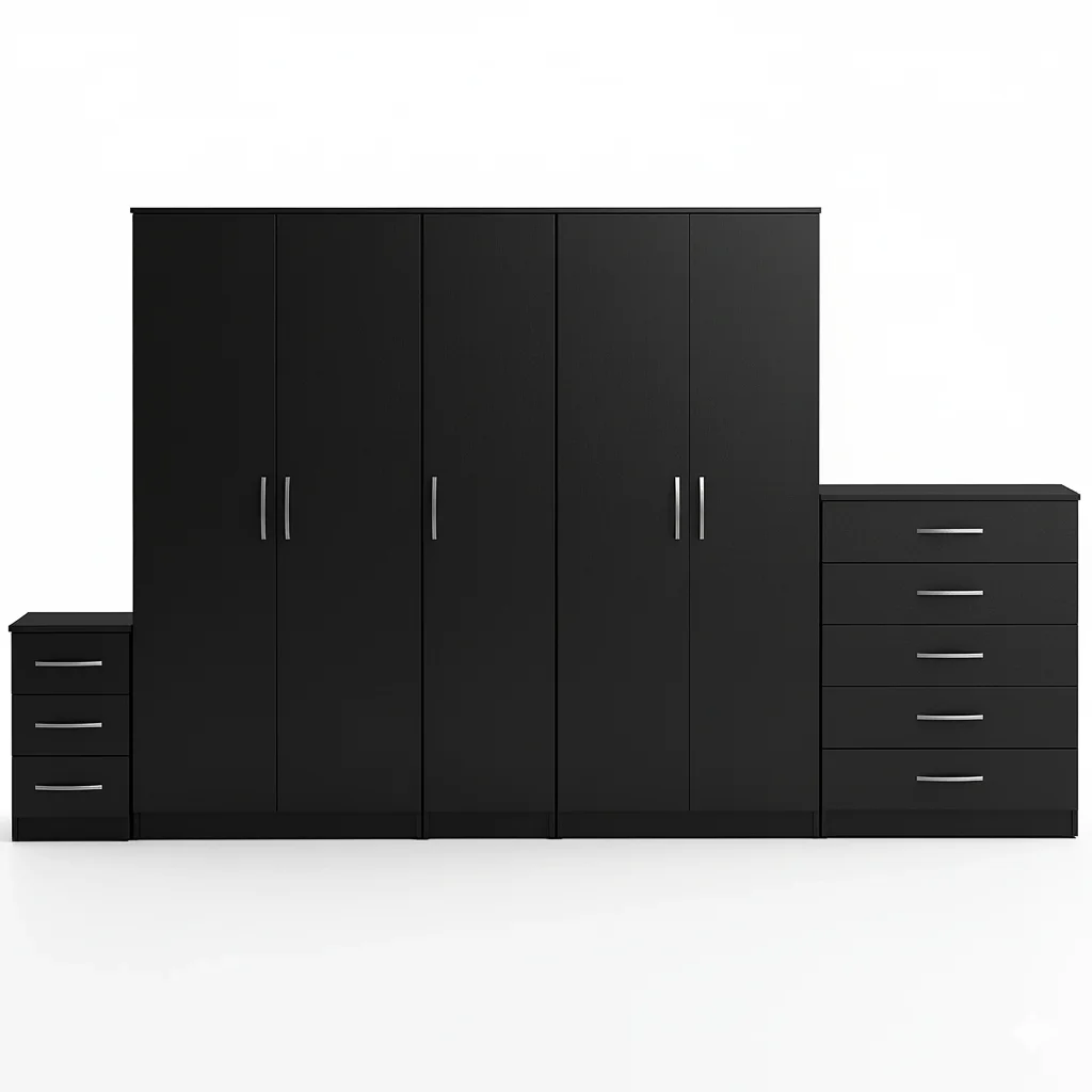 5 DOOR WARDROBE SET (Assembled) - Image 3