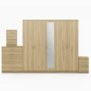 1-FULL MIRROR 5 DOOR WARDROBE SET (Assembled)