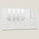 4-HALF MIRROR 6 DOOR WARDROBE (Assembled)
