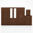 2-HALF MIRROR 6 DOOR WARDROBE (Assembled)