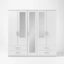 2-HALF & 1-FULL MIRROR 5 DOOR WARDROBE SET (Assembled)