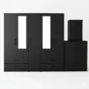 2-HALF MIRROR 5 DOOR WARDROBE SET (Assembled)