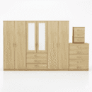 2-HALF MIRROR 6 DOOR WARDROBE (Assembled)