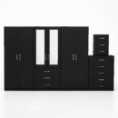2-HALF MIRROR 6 DOOR WARDROBE (Assembled)