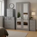2-FULL MIRROR 2 DOOR WARDROBE SET (Assembled)