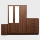 2-HALF MIRROR 3 DOOR WARDROBE (Assembled)