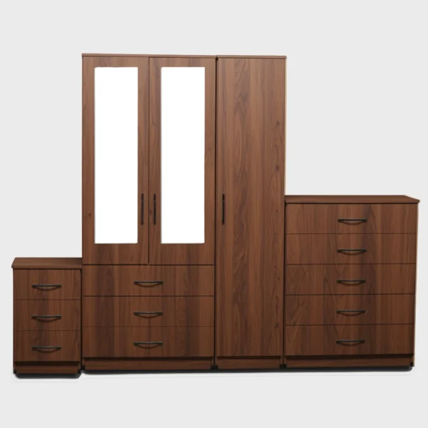 2-HALF MIRROR 3 DOOR WARDROBE (Assembled) - Image 3