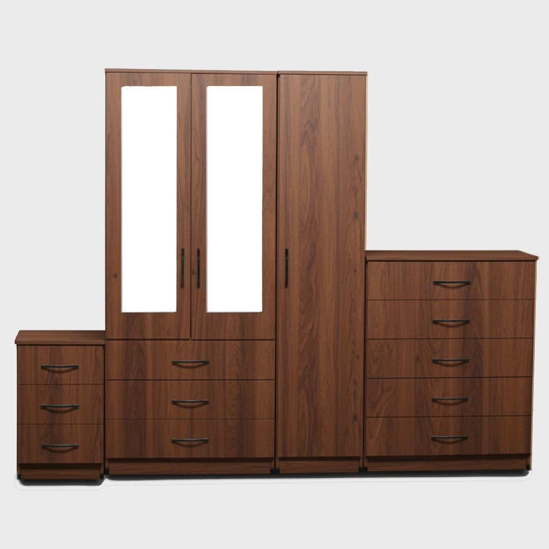 2-HALF MIRROR 3 DOOR WARDROBE (Assembled) - Image 3