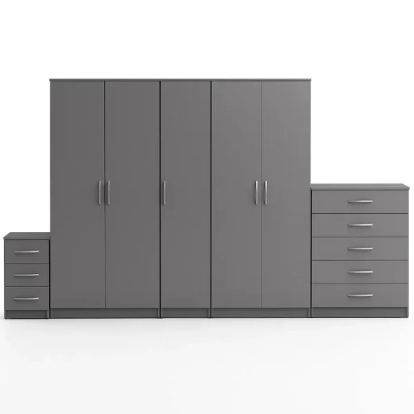 5 DOOR WARDROBE SET (Assembled) - Image 5