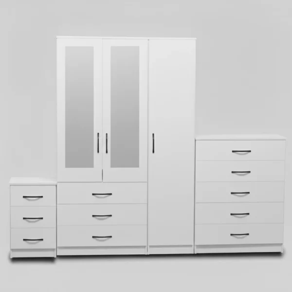 2-HALF MIRROR 3 DOOR WARDROBE (Assembled) - Image 4