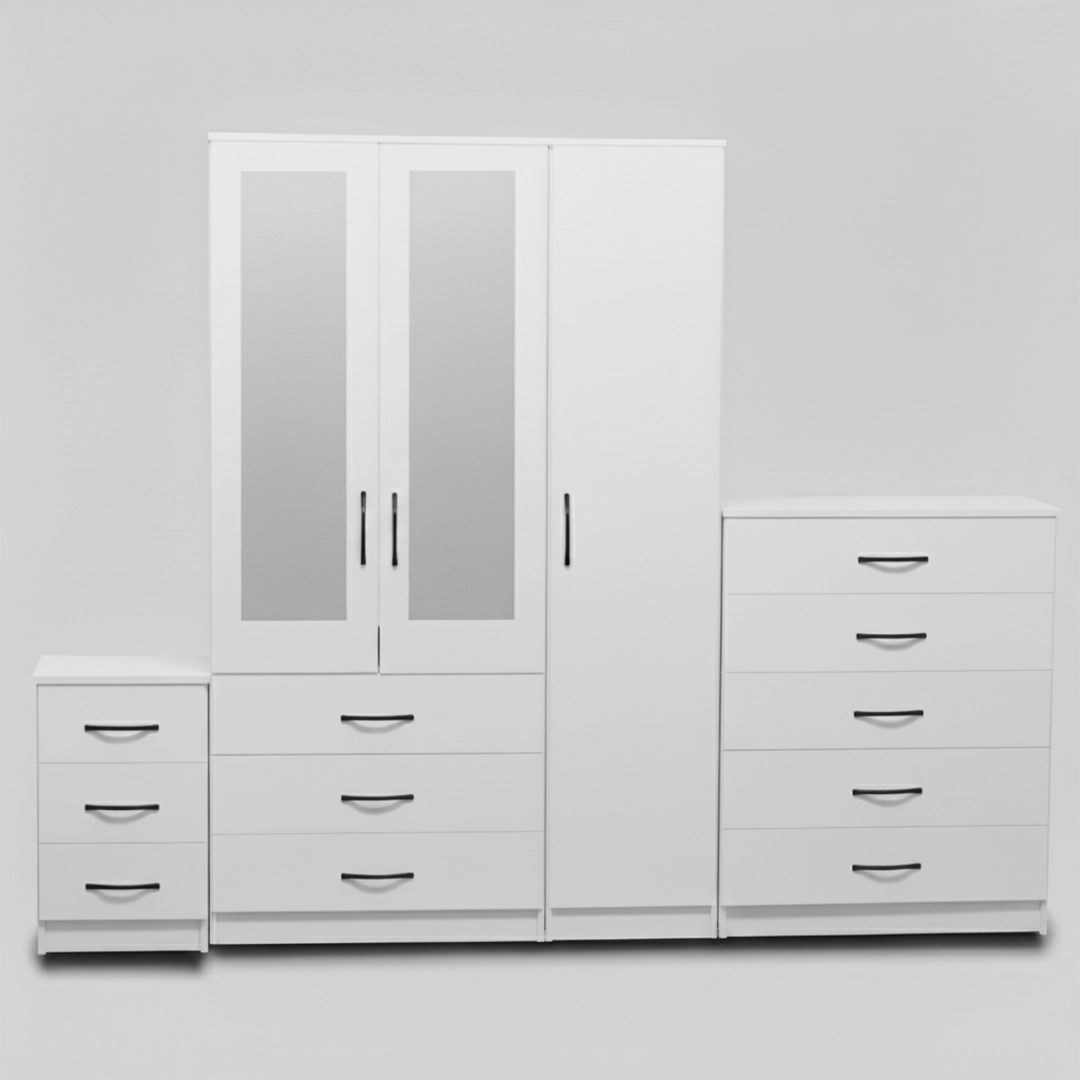 2-HALF MIRROR 3 DOOR WARDROBE (Assembled) - Image 4